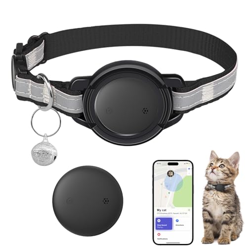 JIARUI Cat Tracker - Reflektierender Echtzeit-GPS-Tracker für Katzen - Keine monatliche Gebühr - Funktioniert mit Apple Find My (nur iOS)...