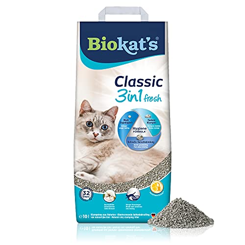 Biokat's Classic fresh 3in1 Katzenstreu mit Cotton Blossom-Duft - Klumpstreu aus Bentonit mit 3 unterschiedlichen Korngrößen - 1 Sack (1 x...