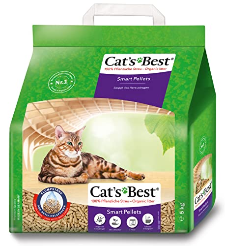 Cat's Best Smart Pellets, 100 % pflanzliche Katzenstreu, innovative Klumpstreu für Katzen aus antihaftenden Aktiv-Holzfasern – stoppt das...